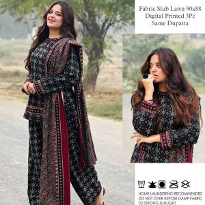 Baroque Chunri Style Slub Lawn